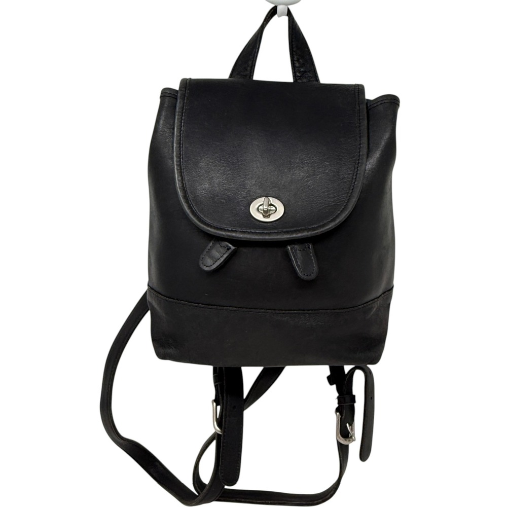 Vintage Coach Daypack Black Leather Mini Backpack 9960 Handcrafted Costa Rica